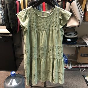 Mint green eyelet dress NWT